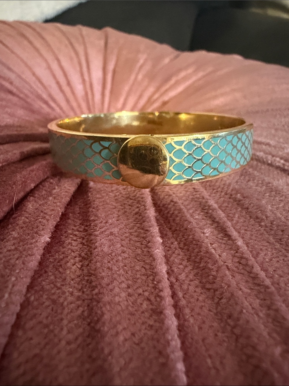 Gold-Tone Halycyon Days Turquoise Enamel Bangle Bracelet
